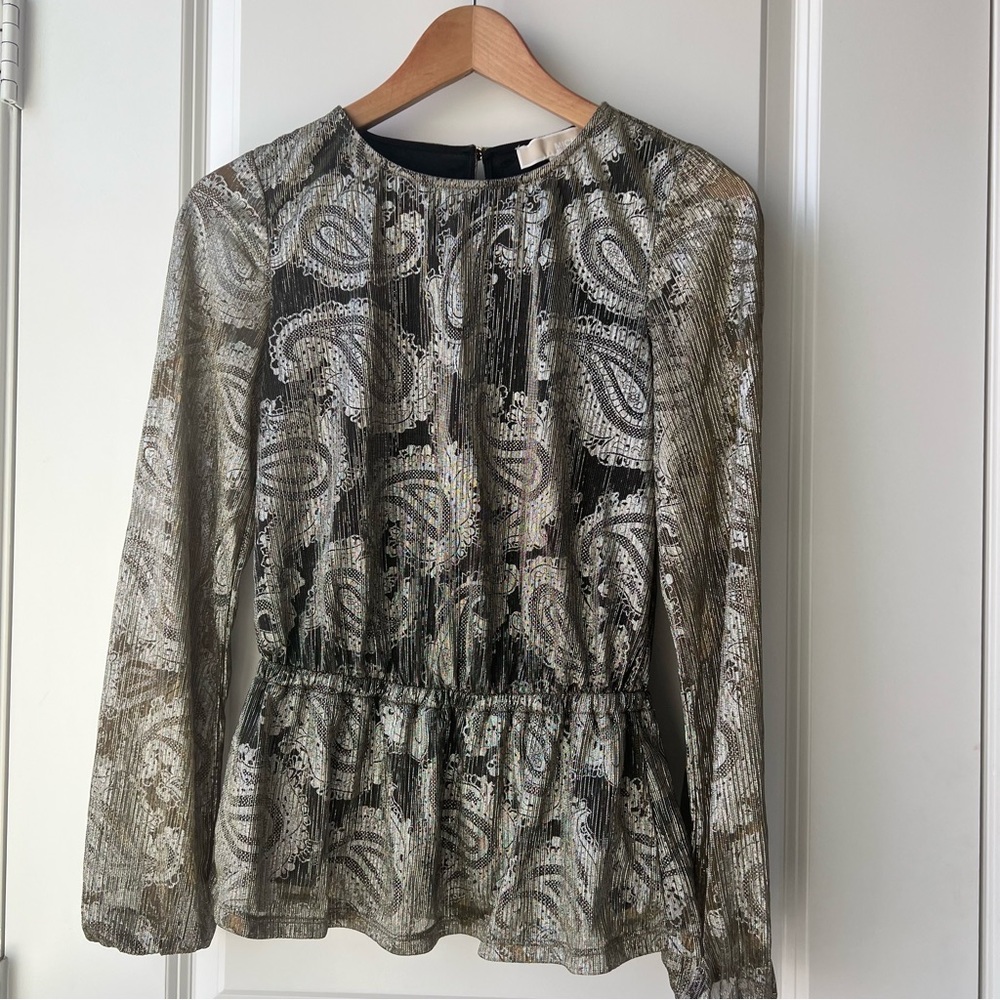 Michael Kors Gold Foil Blouse